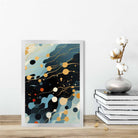 Abstract Fluid Art Print Blue Orange and Red No 3