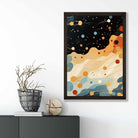 Abstract Fluid Art Print Blue Orange and Red No 4