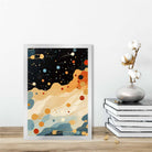 Abstract Fluid Art Print Blue Orange and Red No 4