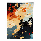 Abstract Fluid Art Print Blue Orange and Red No 5