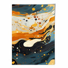 Abstract Painting Fluid Art Print Blue Orange and Beige No 4