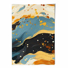 Abstract Painting Fluid Art Print Blue Orange and Beige No 5