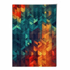 Abstract Geometric Shapes Art Print Blue Orange and Red No 1
