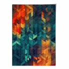 Abstract Geometric Shapes Art Print Blue Orange and Red No 3