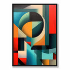 Abstract Colourful Shapes Art Print Blue Red Orange No 1