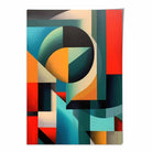 Abstract Colourful Shapes Art Print Blue Red Orange No 1