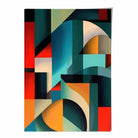 Abstract Colourful Shapes Art Print Blue Red Orange No 2