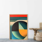Abstract Colourful Shapes Art Print Blue Red Orange No 3
