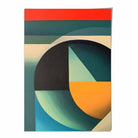 Abstract Colourful Shapes Art Print Blue Red Orange No 3