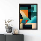 Abstract Colourful Shapes Art Print Blue Red Orange No 4