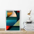 Abstract Colourful Shapes Art Print Blue Red Orange No 5