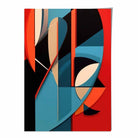 Abstract Colourful Shapes Art Print Blue Red Beige No 1