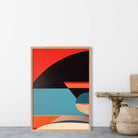 Abstract Colourful Shapes Art Print Blue Red Beige No 4