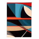 Abstract Colourful Shapes Art Print Blue Red Beige No 5