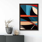 Abstract Colourful Shapes Art Print Blue Red Beige No 5