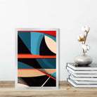 Abstract Colourful Shapes Art Print Blue Red Beige No 5
