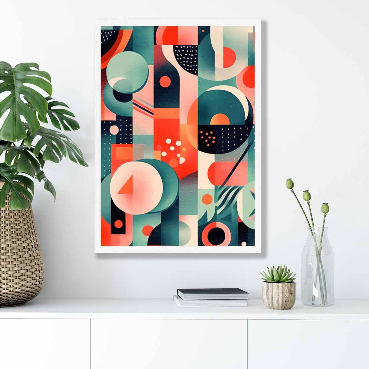 Abstract Colourful Pastel Shapes Art Print No 1