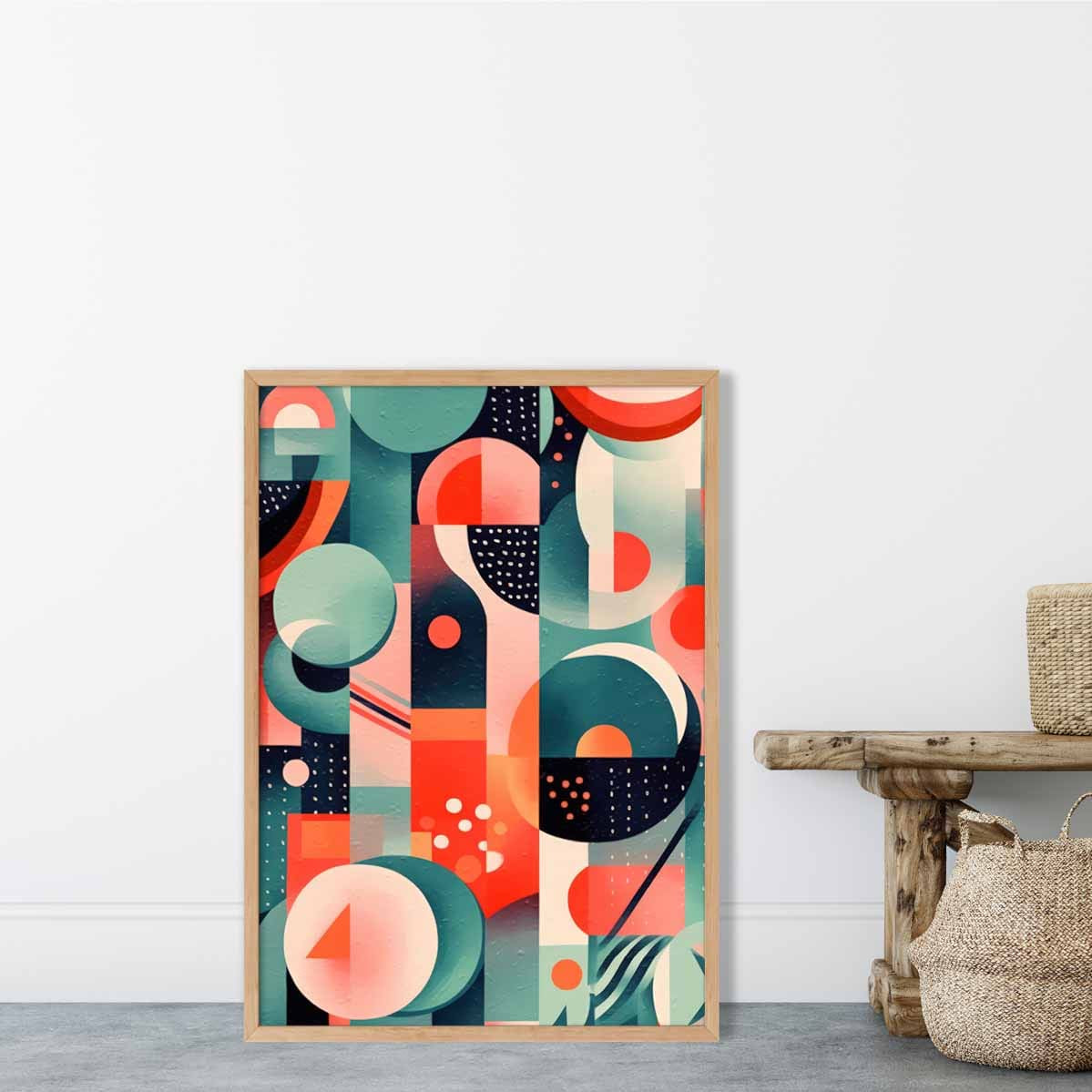 Abstract Colourful Pastel Shapes Art Print No 2