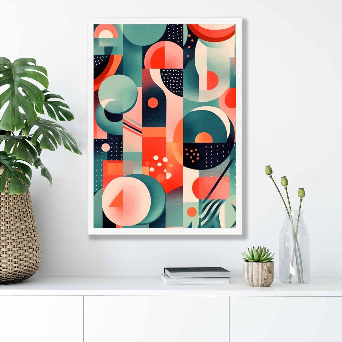 Abstract Colourful Pastel Shapes Art Print No 2