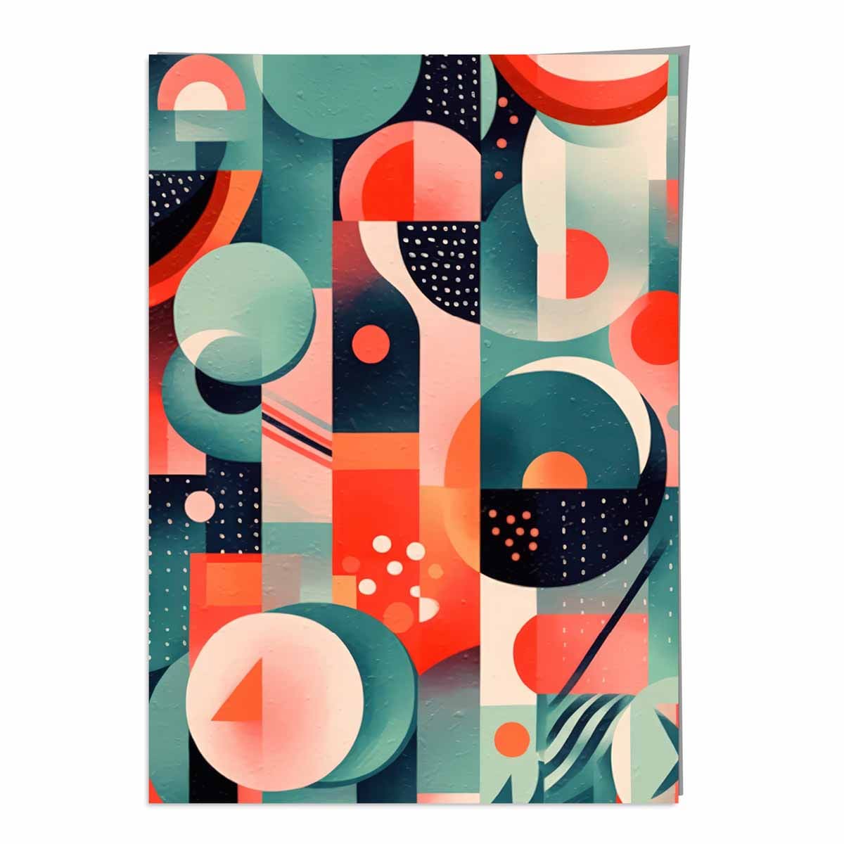 Abstract Colourful Pastel Shapes Art Print No 2