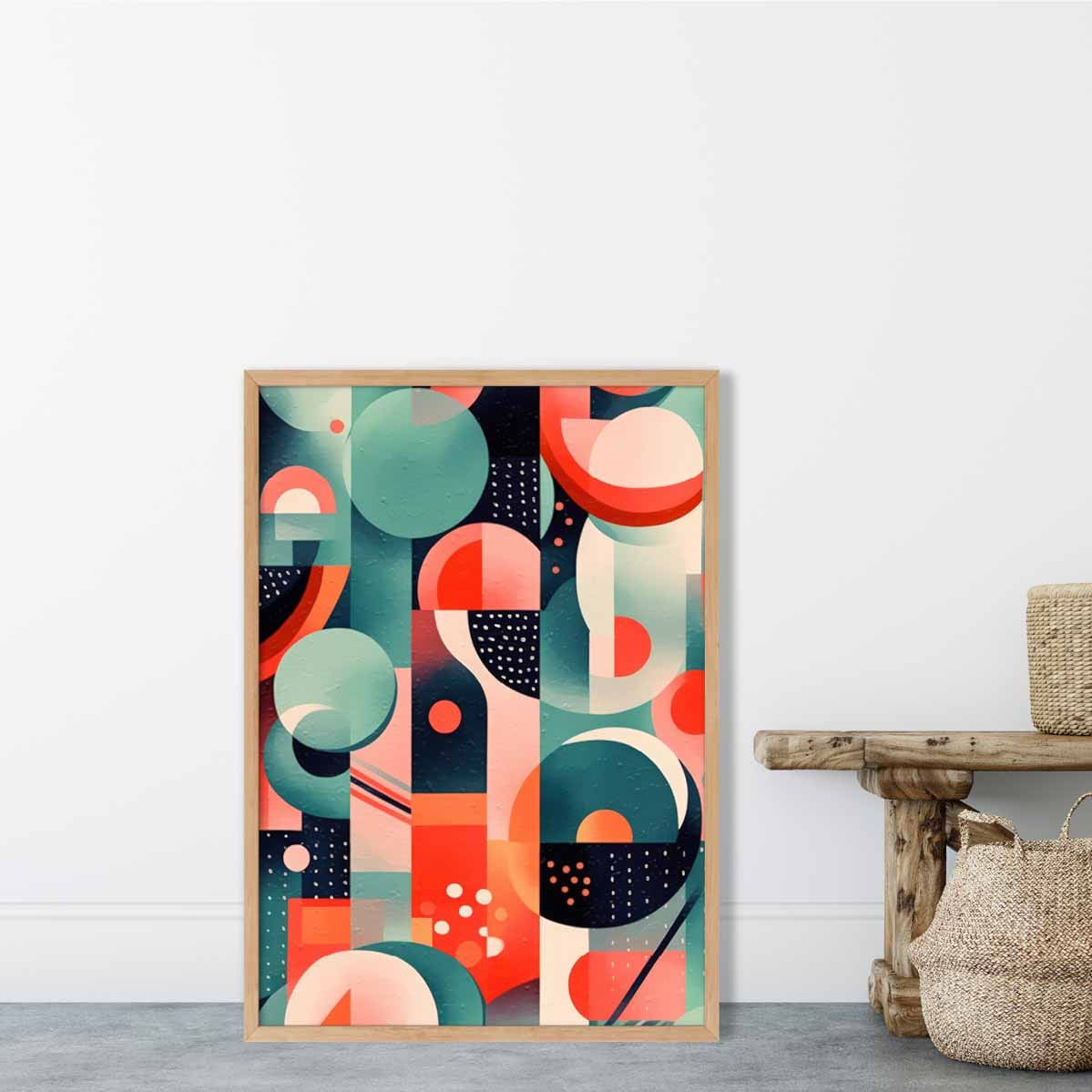 Abstract Colourful Pastel Shapes Art Print No 3