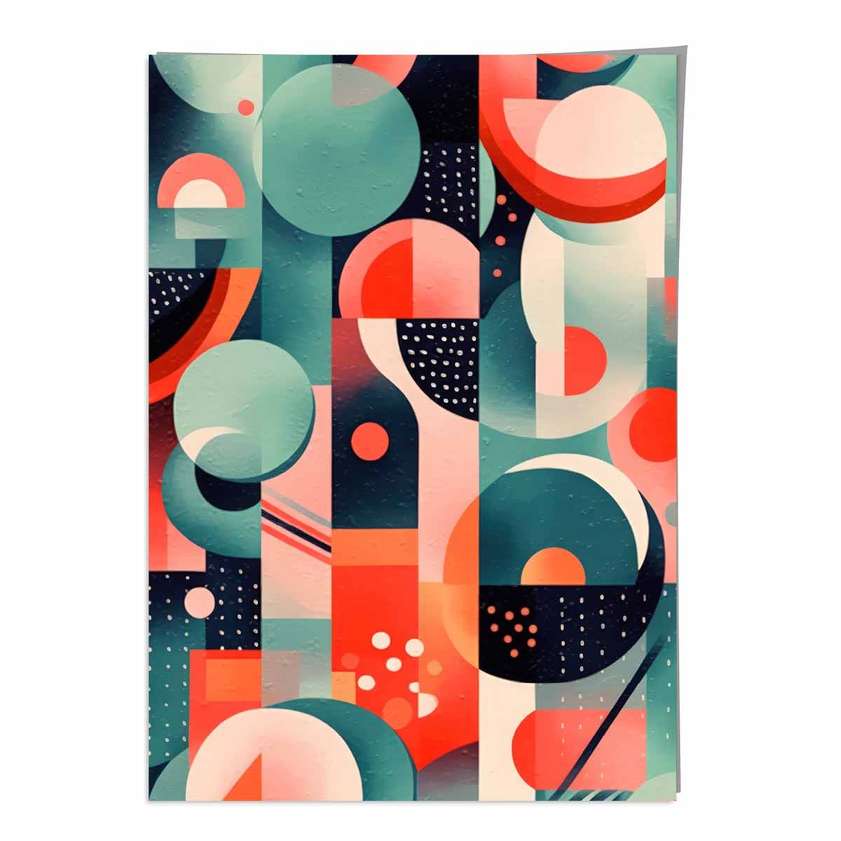 Abstract Colourful Pastel Shapes Art Print No 3
