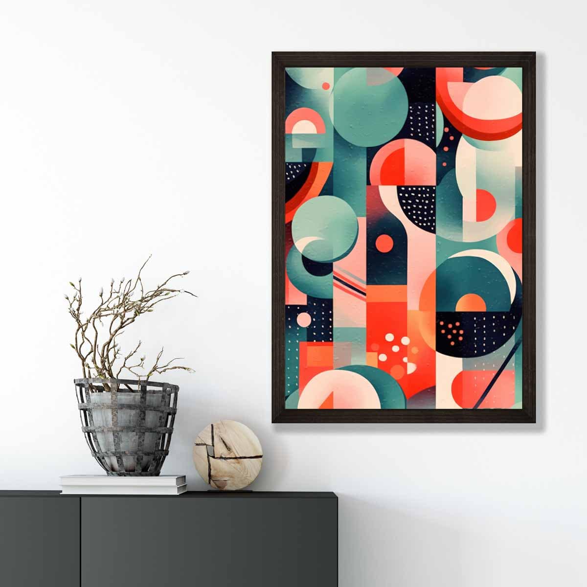 Abstract Colourful Pastel Shapes Art Print No 3