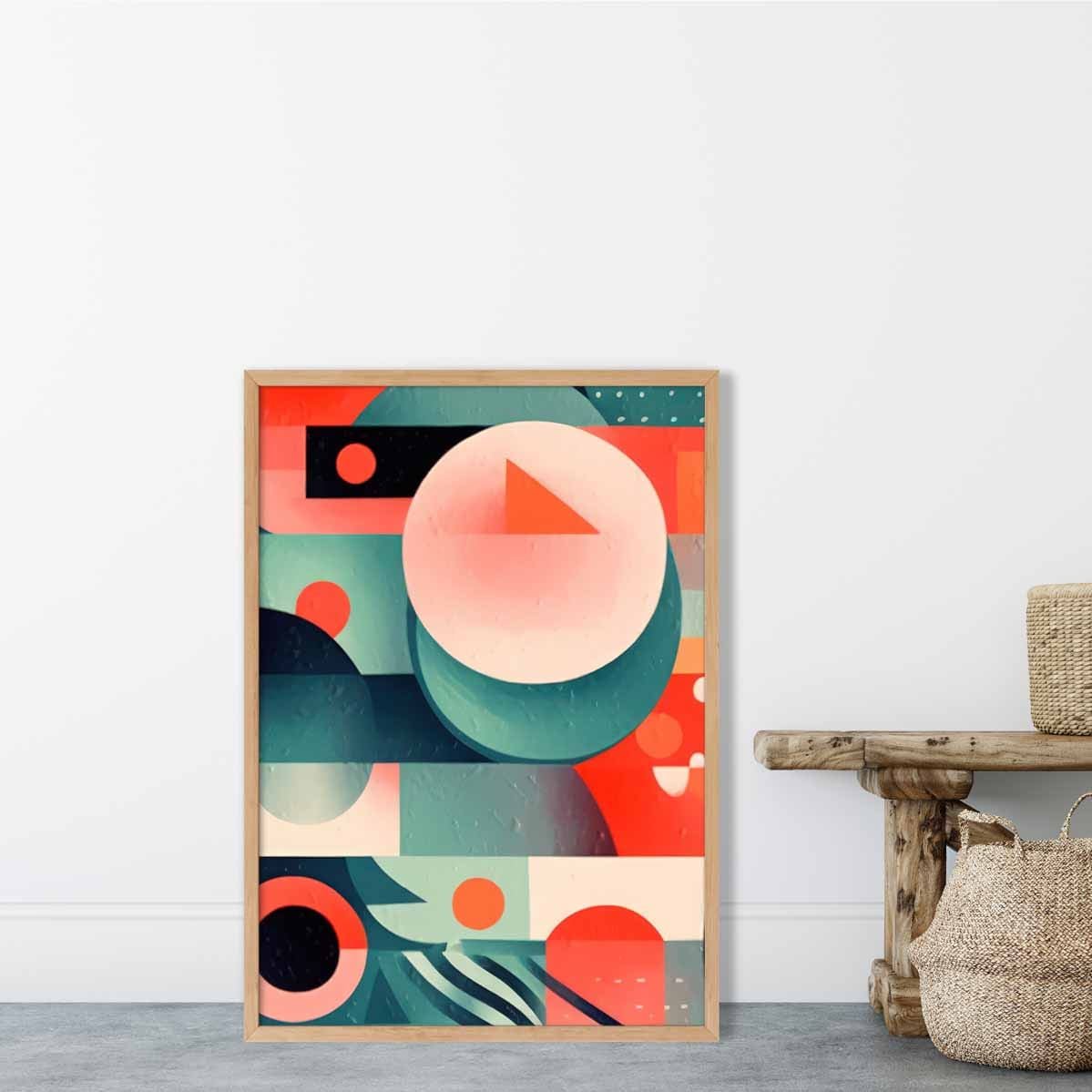 Abstract Colourful Pastel Shapes Art Print No 4