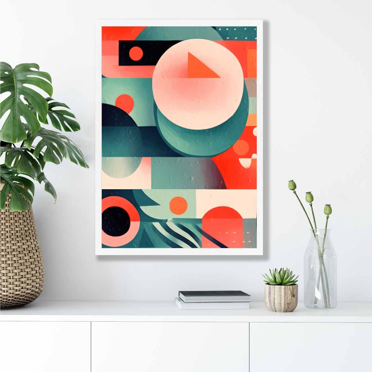 Abstract Colourful Pastel Shapes Art Print No 4