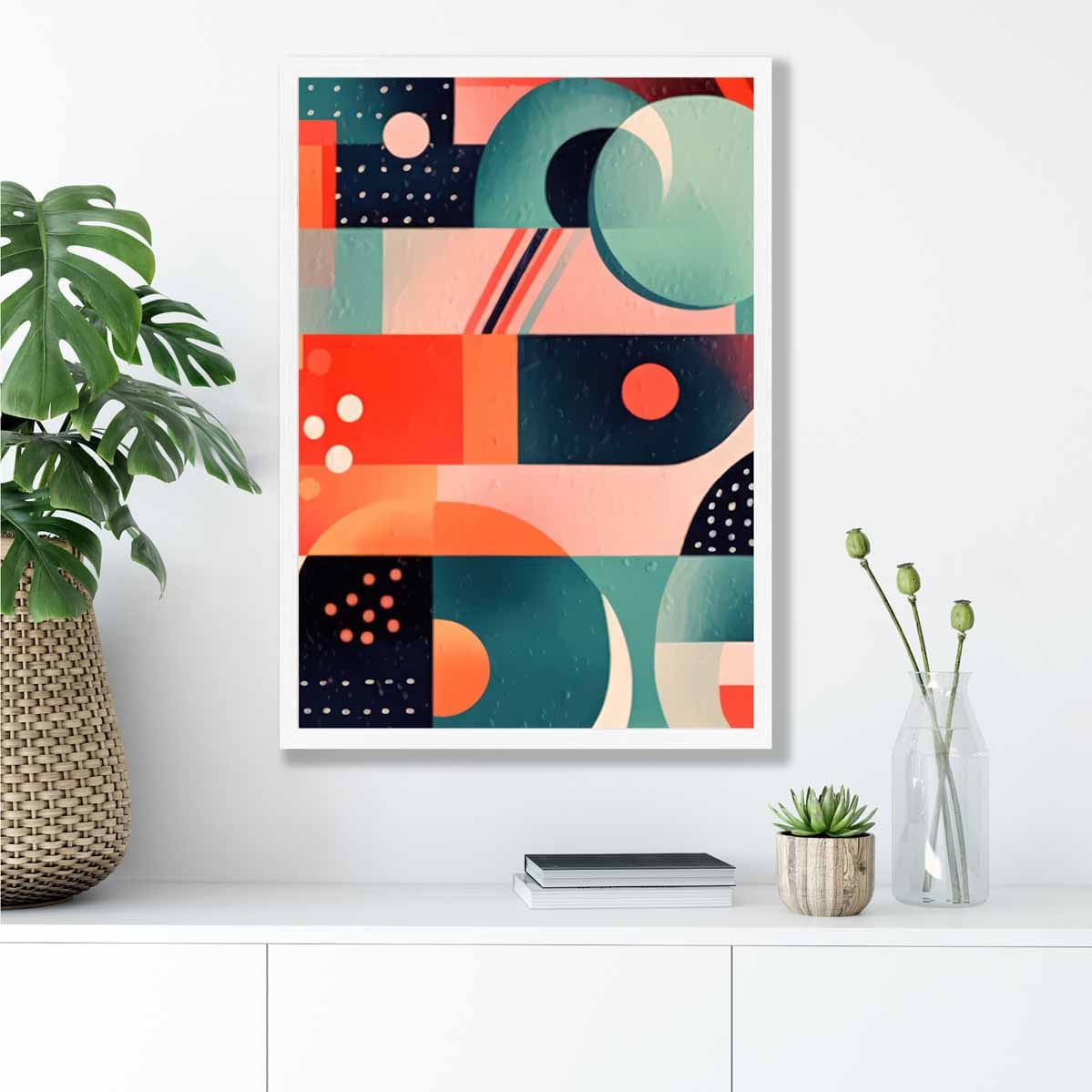 Abstract Colourful Pastel Shapes Art Print No 5