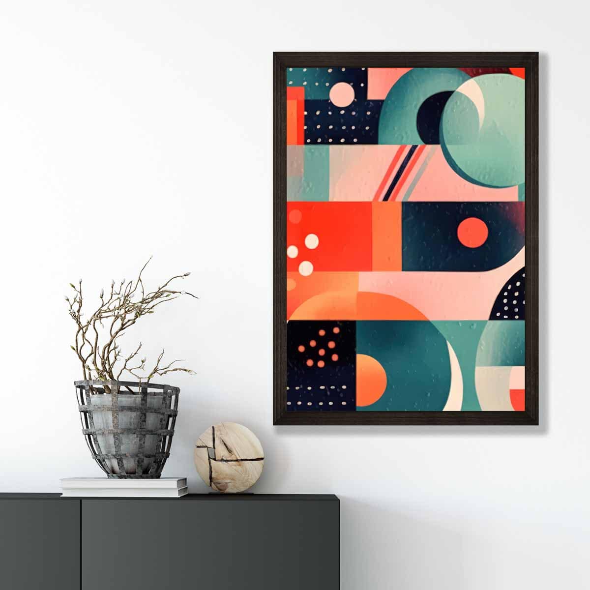 Abstract Colourful Pastel Shapes Art Print No 5