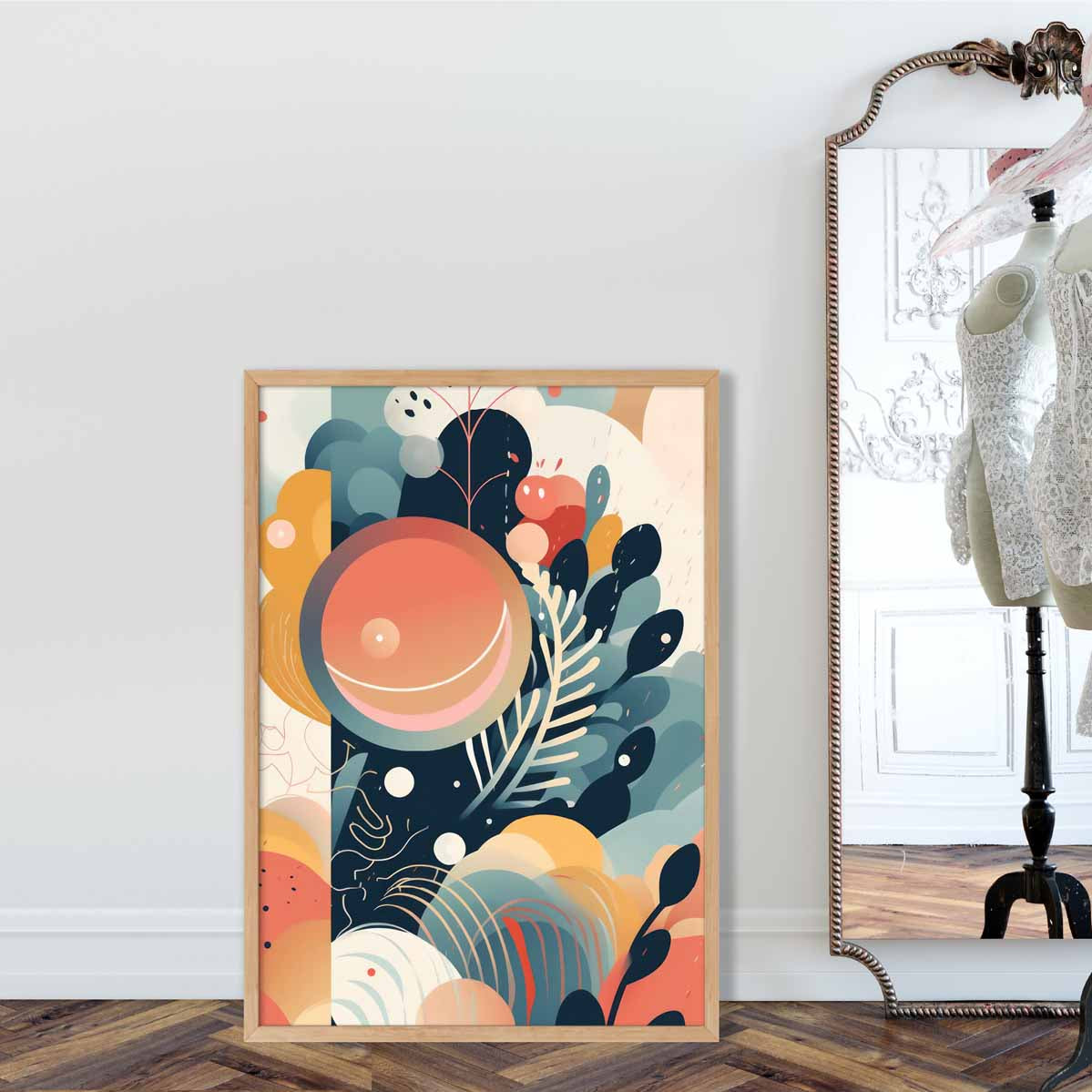 Abstract Colourful Pastel Floral Art Print No 1