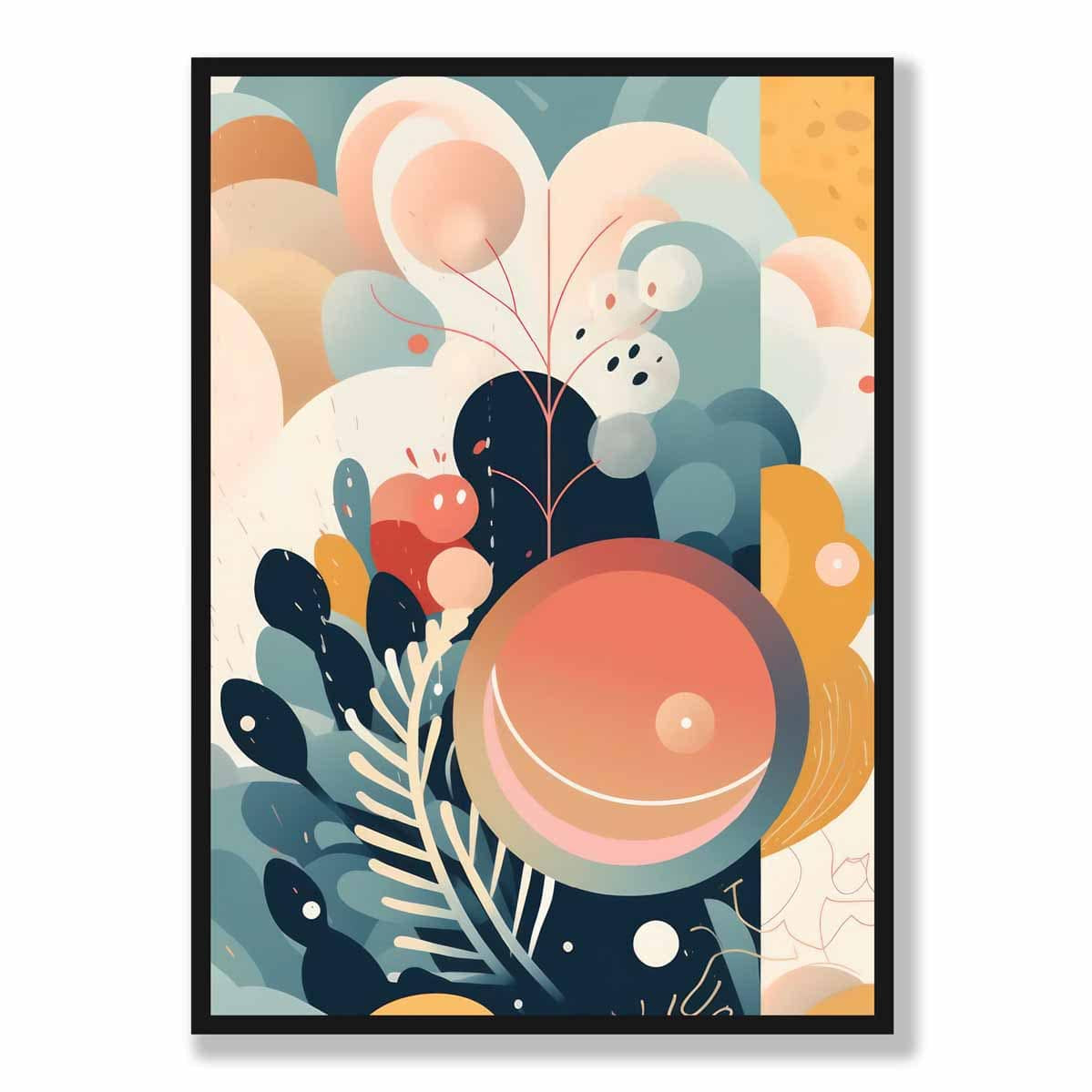 Abstract Colourful Pastel Floral Art Print No 2