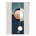 Abstract Shapes Art Print Navy Beige and Grey No 1