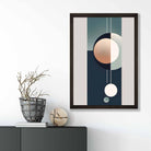 Abstract Shapes Art Print Navy Beige and Grey No 1