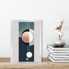 Abstract Shapes Art Print Navy Beige and Grey No 1