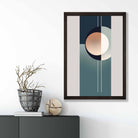 Abstract Shapes Art Print Navy Beige and Grey No 2