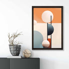 Abstract Shapes Art Print Navy Orange and Beige No 1