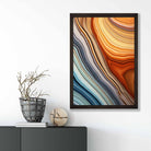 Abstract Fluid Art Print Blue and Orange No 1