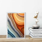Abstract Fluid Art Print Blue and Orange No 1