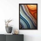Abstract Fluid Art Print Blue and Orange No 2