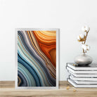 Abstract Fluid Art Print Blue and Orange No 2