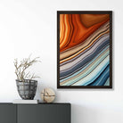 Abstract Fluid Art Print Blue and Orange No 3