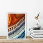 Abstract Fluid Art Print Blue and Orange No 3