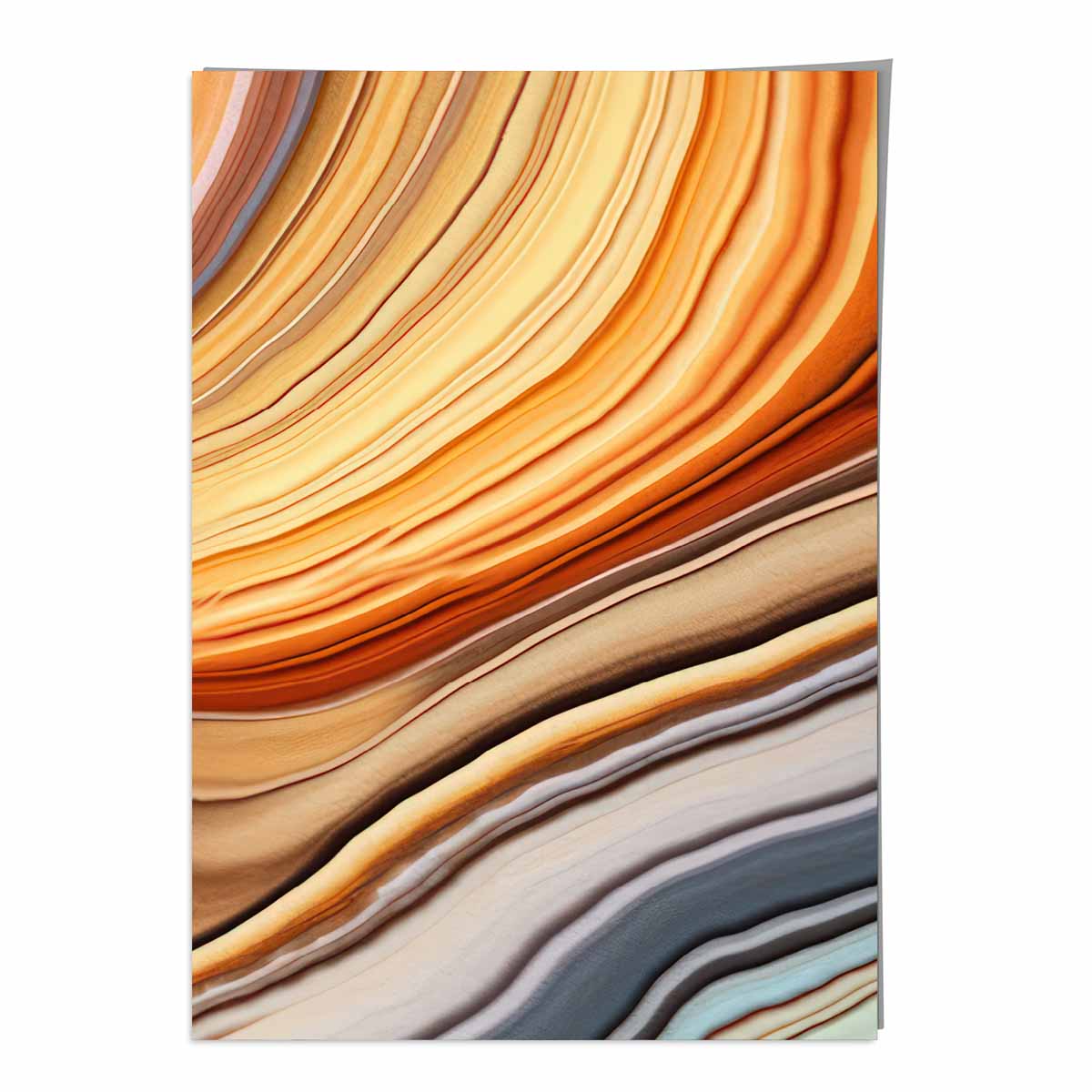 Abstract Fluid Art Print Blue and Orange No 4