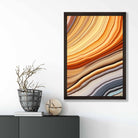 Abstract Fluid Art Print Blue and Orange No 4