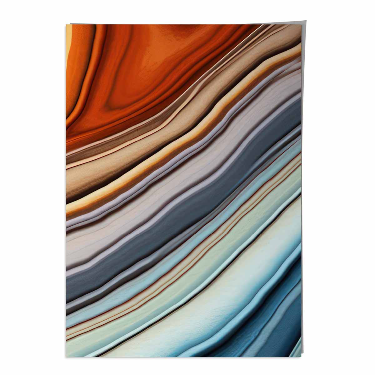 Abstract Fluid Art Print Blue and Orange No 5