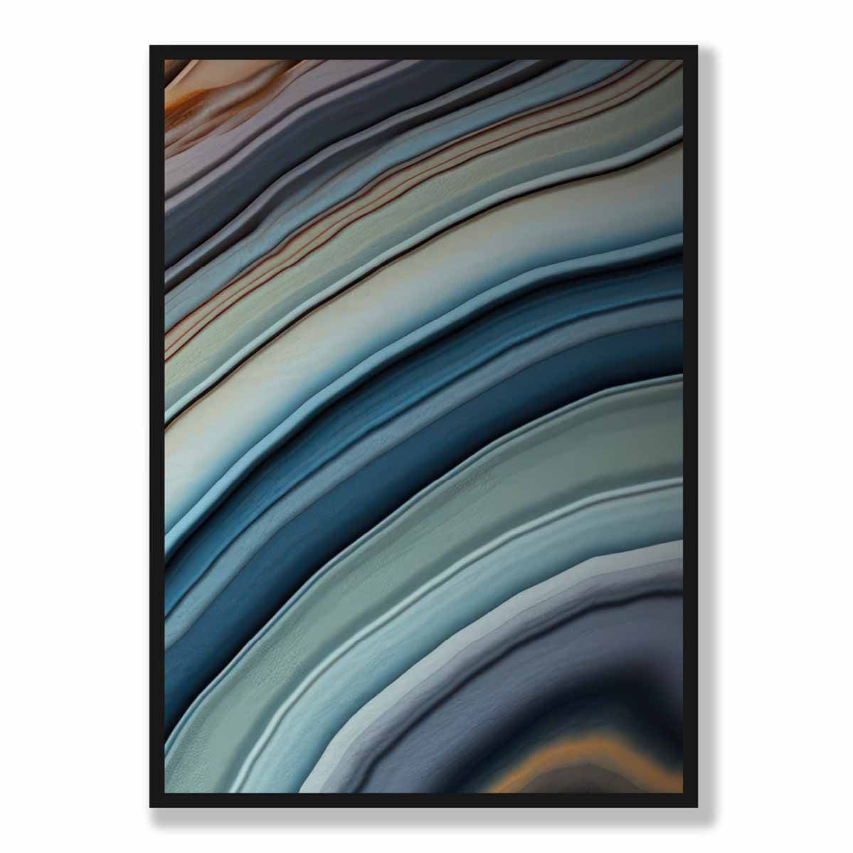 Abstract Fluid Art Print Blue and Orange No 6