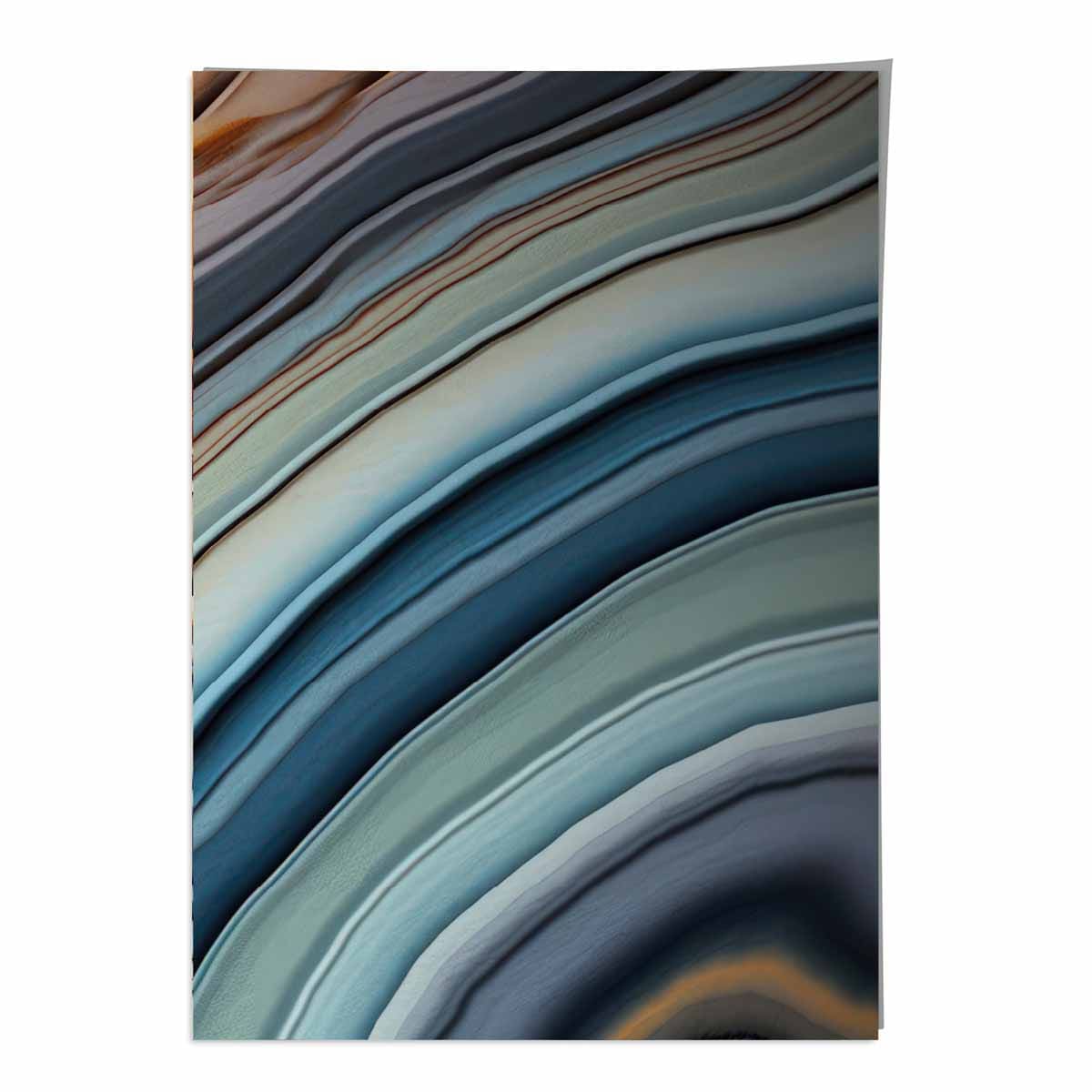 Abstract Fluid Art Print Blue and Orange No 6