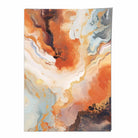 Abstract Painting Fluid Art Print Orange Grey and Gold No 1